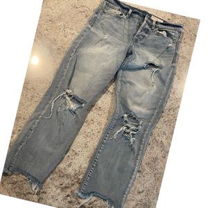 PISTOLA DISTRESSED FRAYED ANKLE JEANS